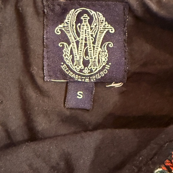 Women’s ELIZABETH WILSON red plaid ruffle zip up blouse- Size Small - Picture 6 of 6